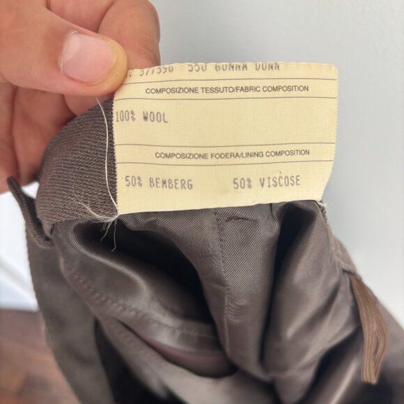 Vintage Coffee Brown Tombolini Donna 100% Wool Pencil Skirt size S - Picture 4 of 4